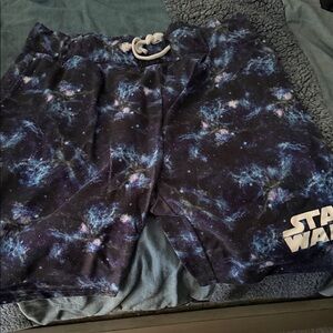 Star Wars Galaxy Print Shorts - Blue and Black